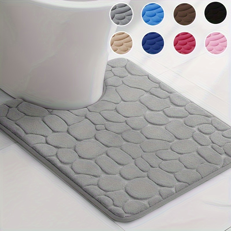 

1pc Super Absorbent Memory Foam Bathroom Mat, Soft And Comfortable Toilet Contour, Machine Washable Non-slip Foot Mat, Bathroom Accessories, Home Decor, Room Decor