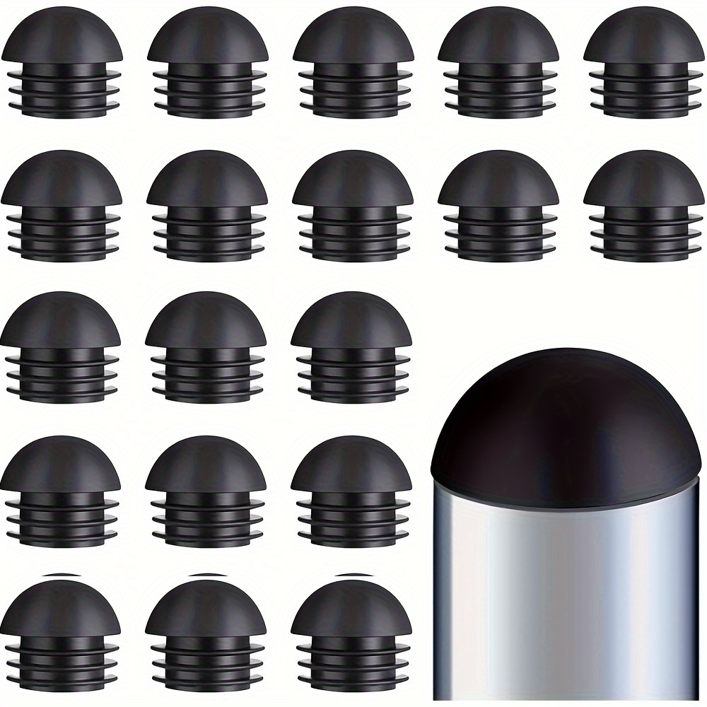 

20pcs 1 Inch Round Black Plastic End Caps Plugs, Chair Leg Inserts For Metal Legs, Round Tube Inserts, Chair Leg Glide, Furniture Protectors, 1 Inch (25mm)