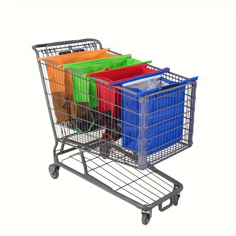 

Set, Supermarket Shopping Bag Handcart Shopping Bag, Hand-held Bag With Insulation Bag, Non-woven Fabric Bag, Set, Household Classified Storage Bag