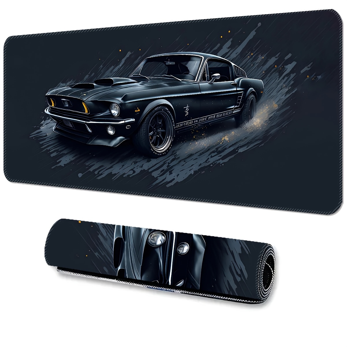 

Extended Gaming Mouse Pad With Classic Car Design, Rubber Base, Precision Edging, Non-slip & Washable Desk Mat For Esports, Office & Home