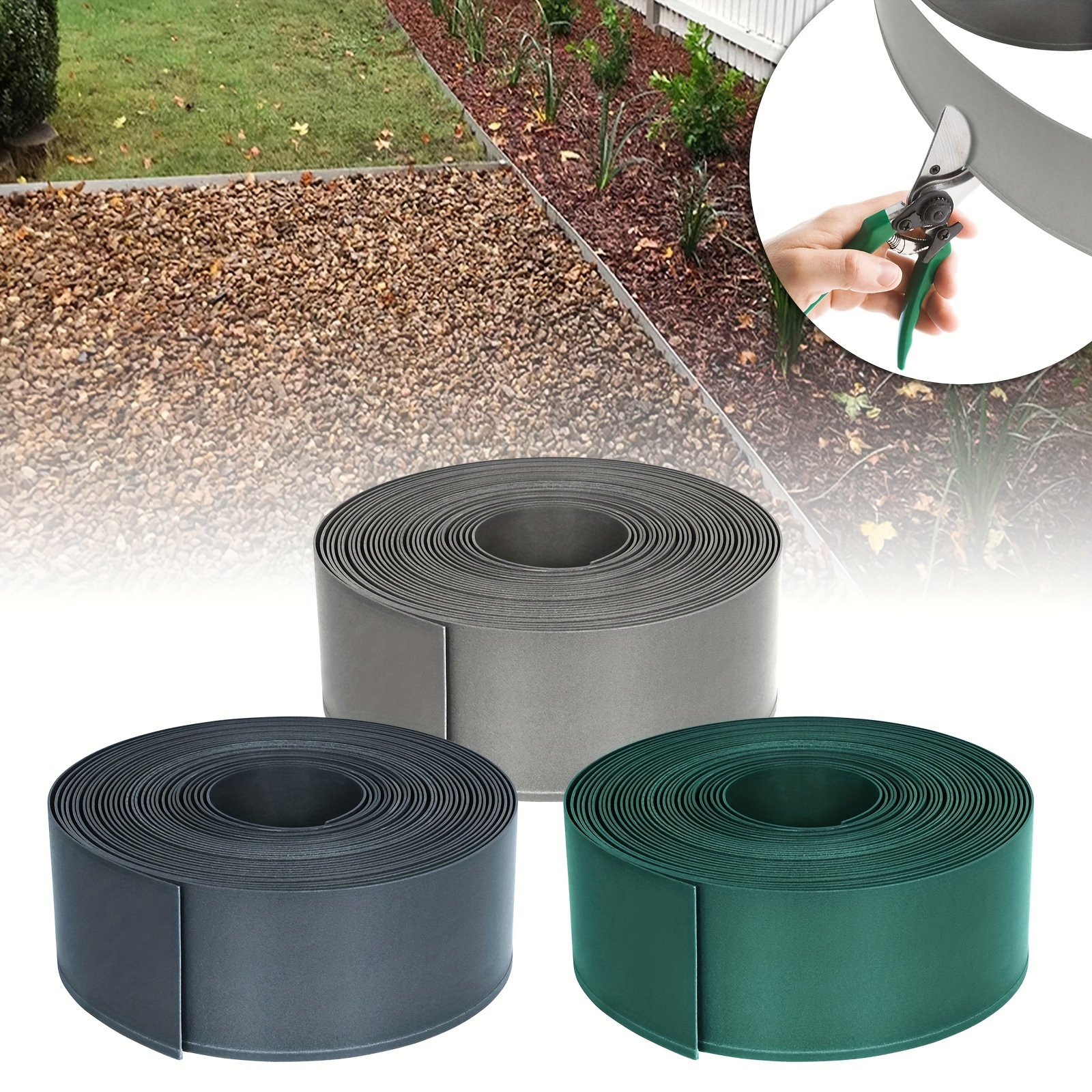 

Subtlety 20m Lawn Edging 12cm Heiht Flower Bed Border Made Of Pp Plastic, Weatherproof Palisades Roll, Bendable Mowing Edge, Grasscrete Barrier For Zoning The Garden Or Building Vegetable Growing Beds