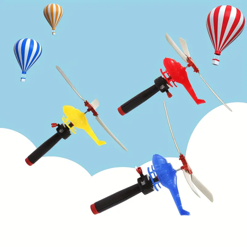 10pcs multicolor pull string helicopter toys durable plastic rotating propeller helicopters with elastic strings for outdoor flying kids party favors classroom prizes for boys girls toy helicopters simple helicopter design easy flyable design childrens gifts school rewards details 3