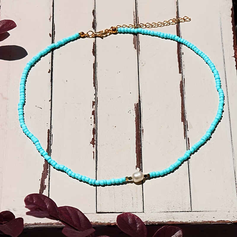 Bohemian Style Freshwater Pearls Beaded Necklace Set