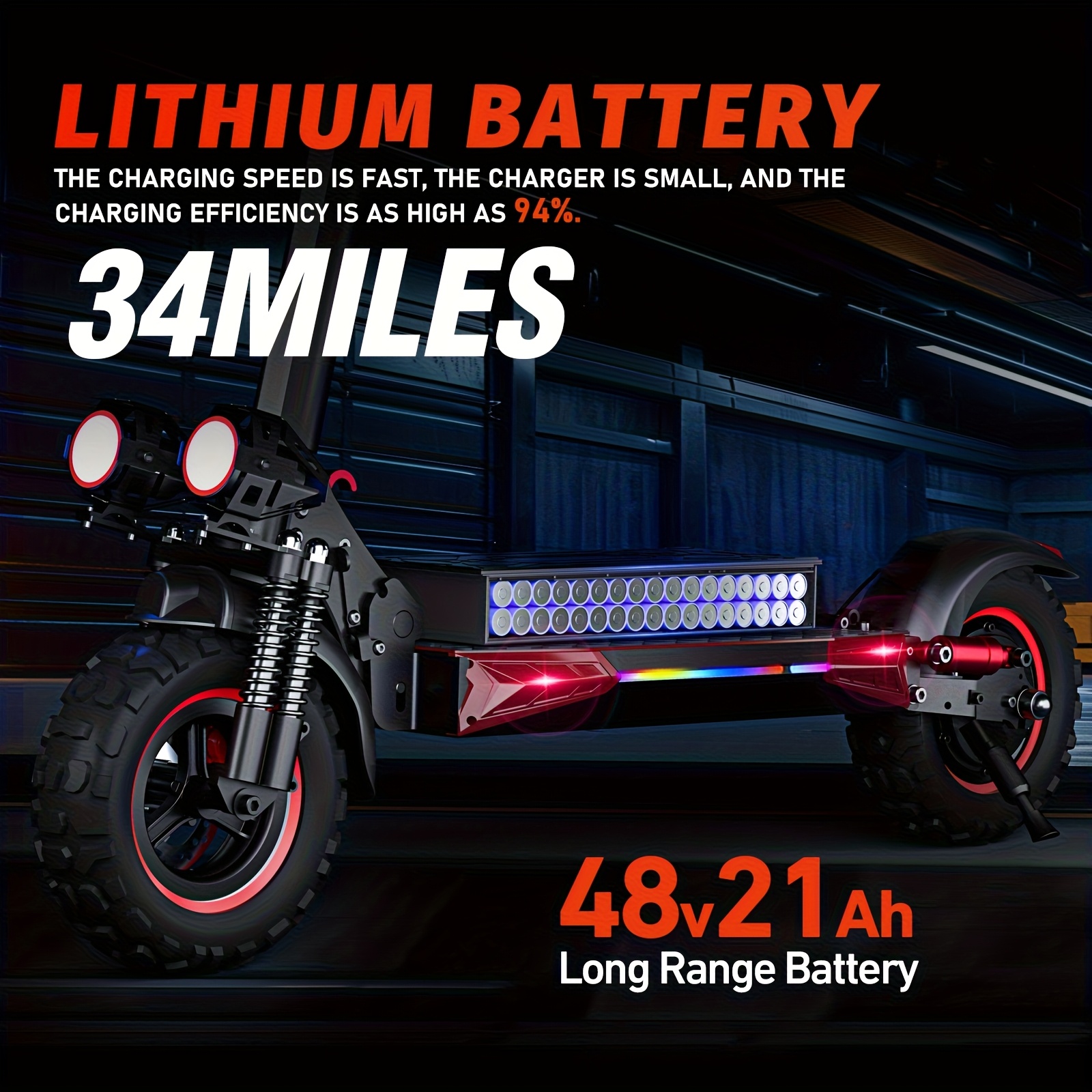folding electric scooter 700w motor 19 mph   11 inch large tires 31 mile range single drive black and red with led lights and seat Product details 4
