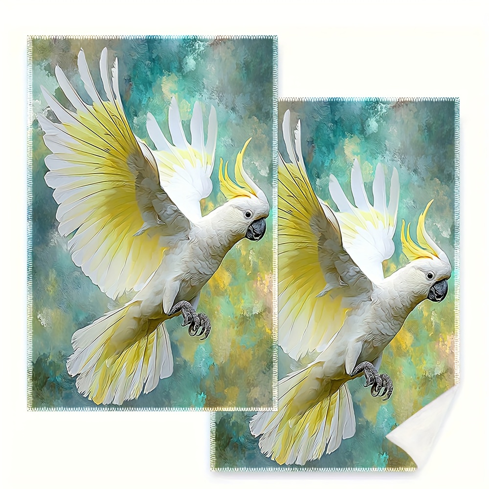 TEMU 2pcs Roosteratoo Kitchen Towels & Dishcloths - Cute Bird, Cloth, Rectangular For Cooking, Baking & Decorative Towels Suitable For Cooking,