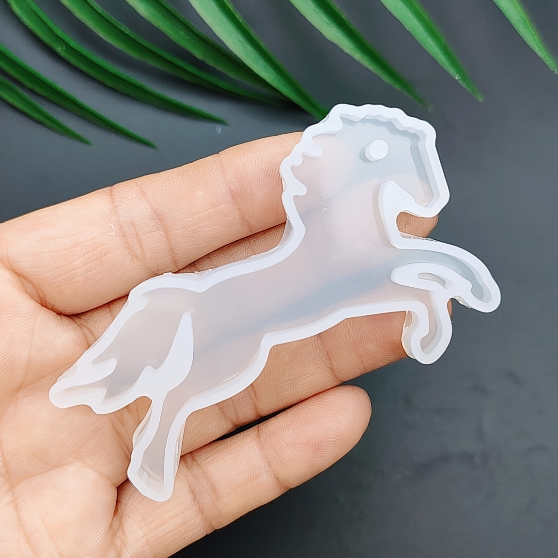 

Jeux de moules de résine de silicone - Cheval et pendentif de fleur irrégulier en forme de porte-clés DIY pour la décoration créative de sac à dos en époxy de cristal