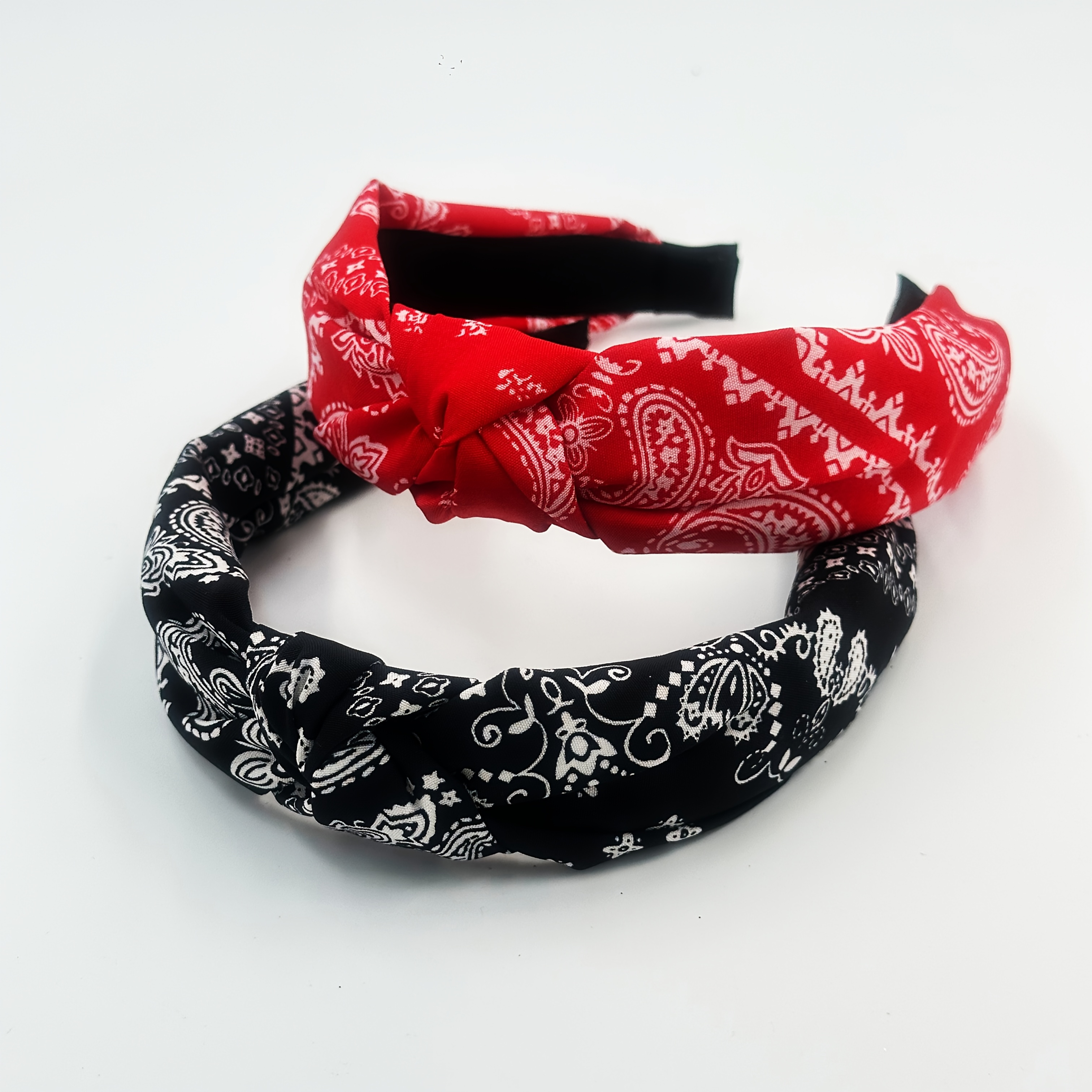 E-shop 2er-Set Damen-Haarreifen mit Retro-Paisley-Muster, Stirnbänder aus Pflanzen- Blumenstoff, geeignet für tägliche Kleidungskombinationen, Partys