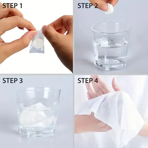 100 pack bpa free compressed towels portable disposable wet wipes and tampons for travel hiking hotels and business suitable for small and