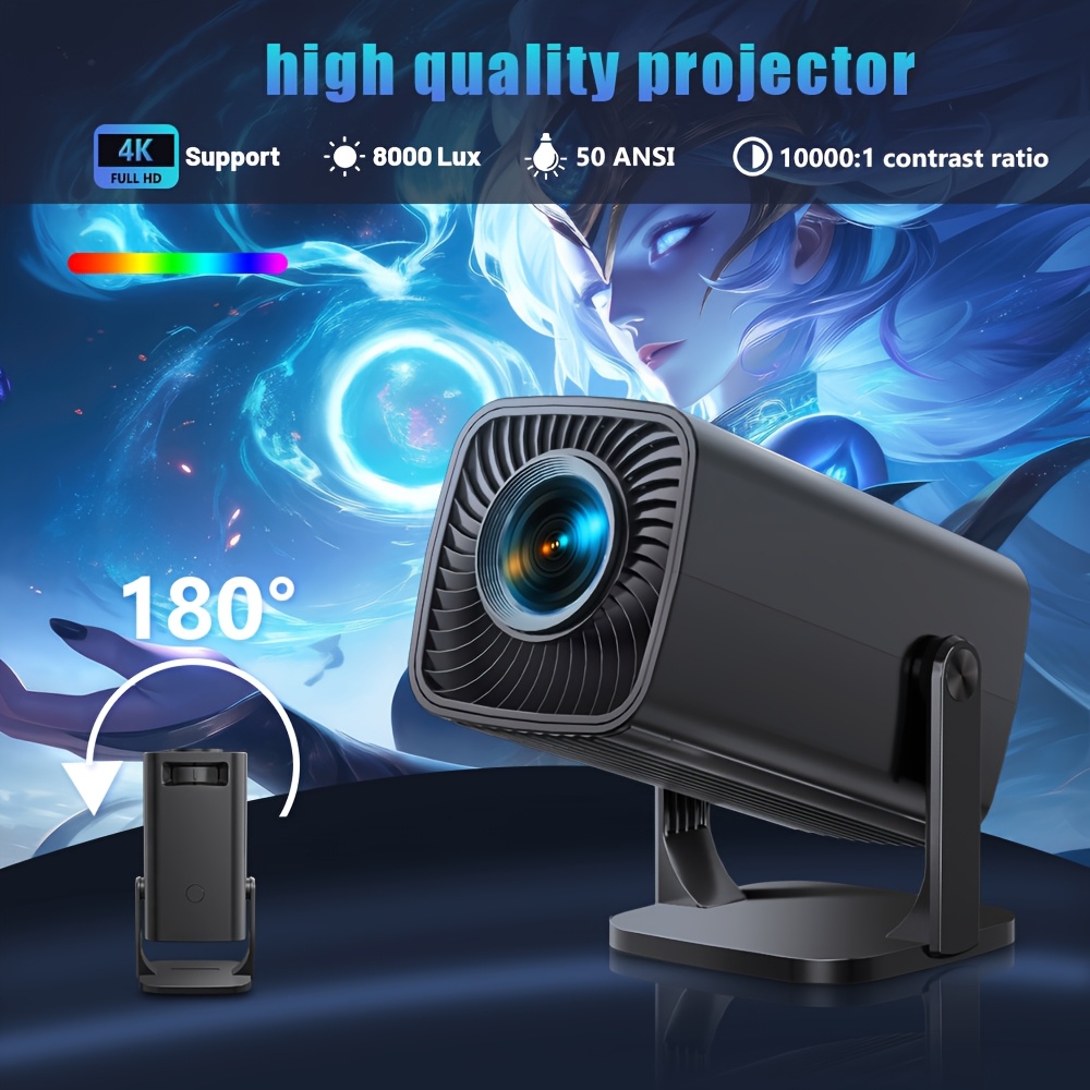 

Vondmovi Compact Hd Mini Projector - 3d Visual, Remote Control, Usb , 854x480 Fwvga , 180° Adjustable Stand, Ideal For Home Theater, Office & Outdoor Camping, Compact Travel Accessories