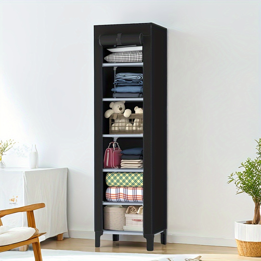 

Oumyjia Black Freestanding , Multi-functional Storage Organizer, Moisture-proof Dustproof Fabric, Easy , Home Storage Cabinet, Metal Frame, 27+ Inches Tall, 3.2+ Cubic Feet Capacity, Portable Closets