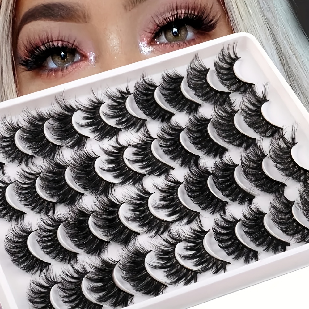 

20 Pairs Hypoallergenic Mink Eyelashes, Dd , Fluffy C , , 19-21mm Length, Cosplay Style, Daily & Party Use False Lash Extensions