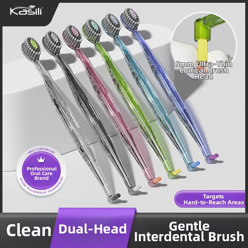 Kasili Dual-Headed Toothbrush with Soft Bristles for Wisdom Teeth