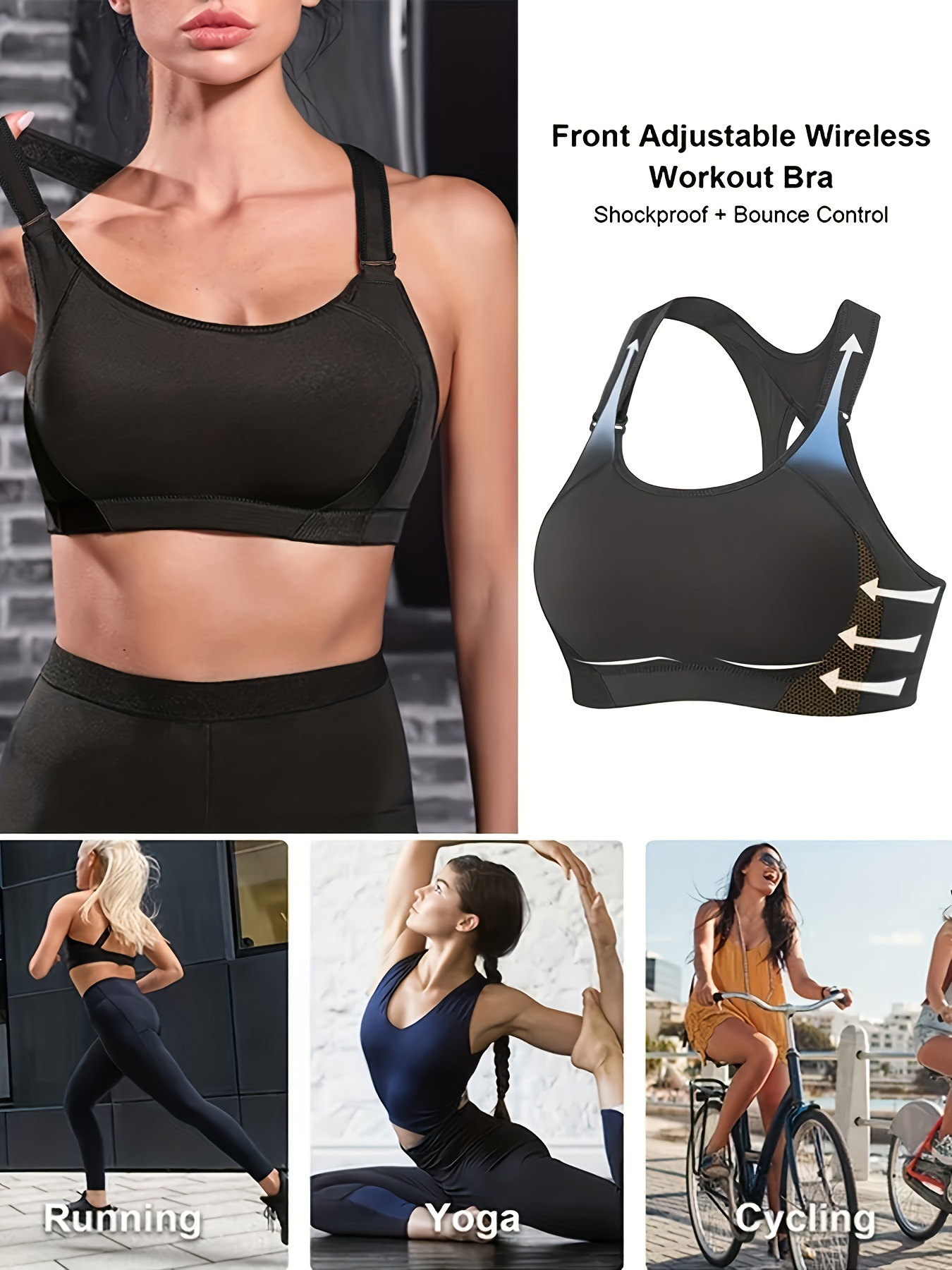 Sports Bras for Women Plus Size, High Impact Shockproof Sports