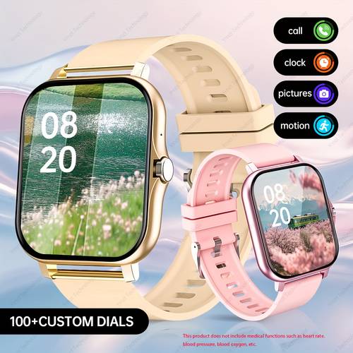 new hot item for 2025 hd touchscreen smartwatch with voice calls music sports weather forecast camera control activity and more features usb charging tft screen alloy body silicone strap rechargeable lithium polymer