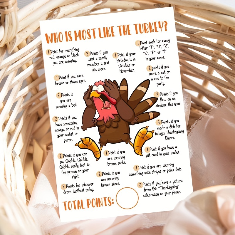 

Humorous Turkey-themed Scorecard - Thanksgiving, Christmas & Halloween | Ideal Gift For Fun, Thanksgiving