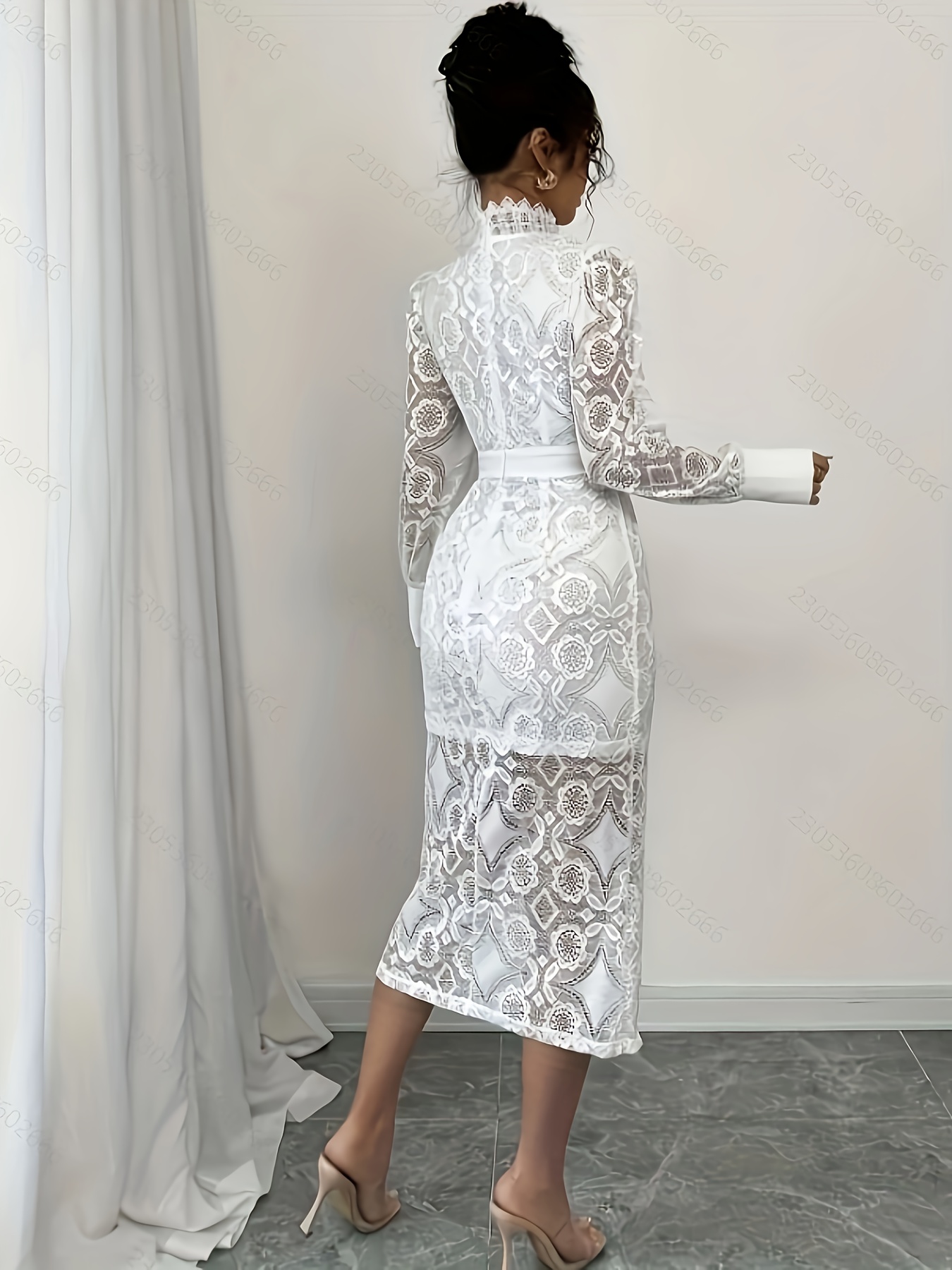 lace sleeve refined dress Navy Mother of the Bride Lace Dress with Short Sleeves