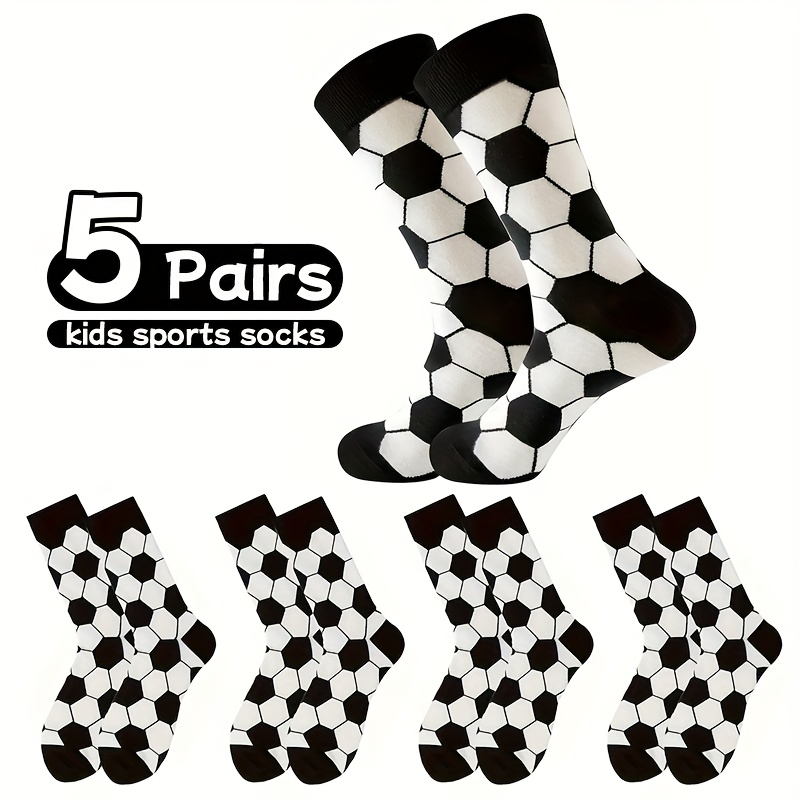 Image of 5-pack Kids Soccer Socks – Socks For , Comfortable & Stretchy For Casual Attire Or Sports