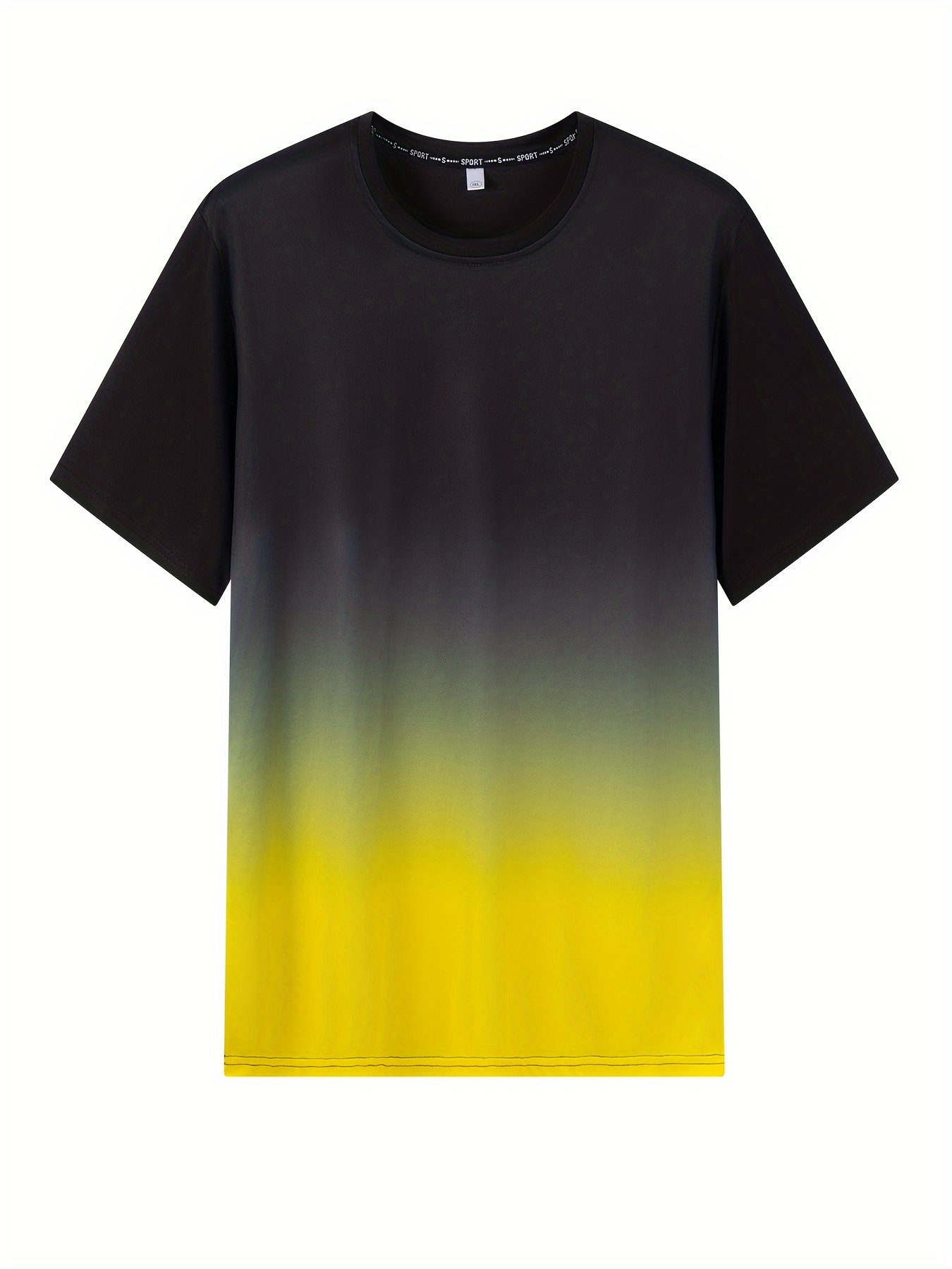 Large Size Men's Sweatshirt T-shirt Gradient Color Loose T-shirt Outdoor Fashion Sports Casual T-shirt, PLUS SIZE