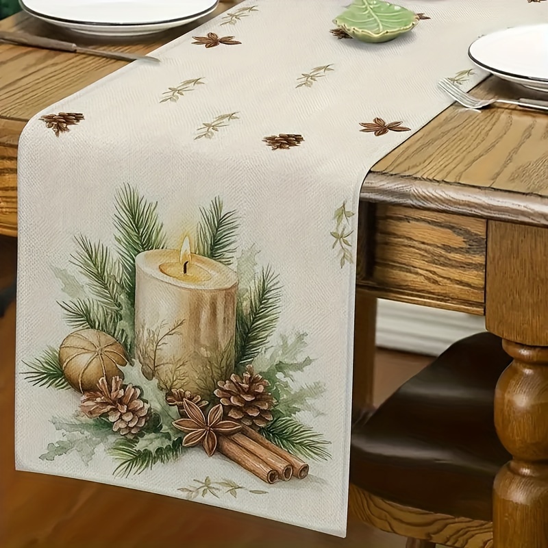 

1pc Christmas Table , Kitchen Dining Decor, - For & Parties