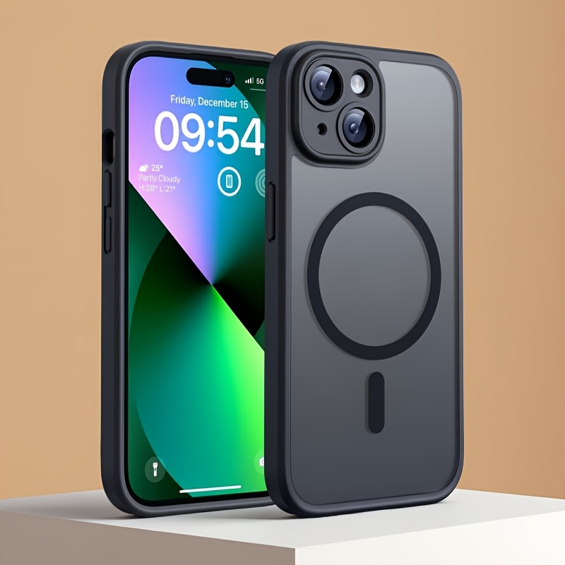 E-shop Handyhülle: Luxuriöse halbtransparente matte Magnet-Hybrid-Hartschale für iPhone 17 16 15 14 13 12 11 Pro – Weiche, starke Magnetfunktion,