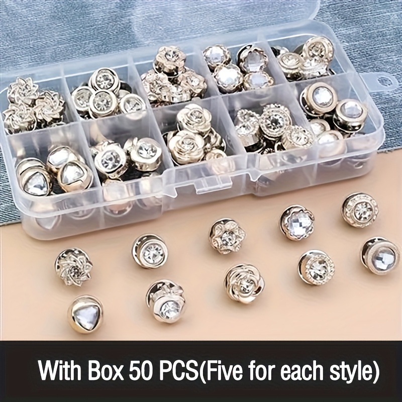 Image of 50pcs/box Adjustable Seamless Buttons, Versatile Style Sewing Additions For Clothing/handmade