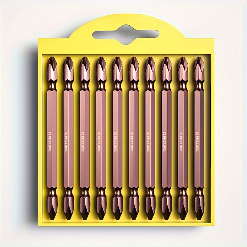 TEMU 10pcs Double-head Ph2/s2 Impact Screwdriver Bits 10cm Suitable For Home, Factory, Office And Other Plastic Products, Wood Products, Metal Products