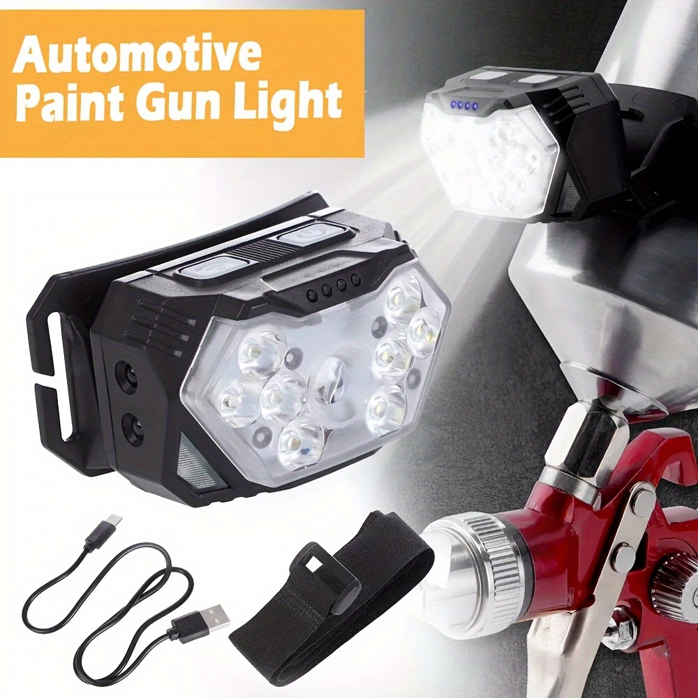 

Spray Painting Gun Led Light Airbrush Lighting System Ultra Light Adjustable Automotive Airbrush Work Lamp Torch Light Universal For All Spray Guns Night Painting Work Usb Rechargable