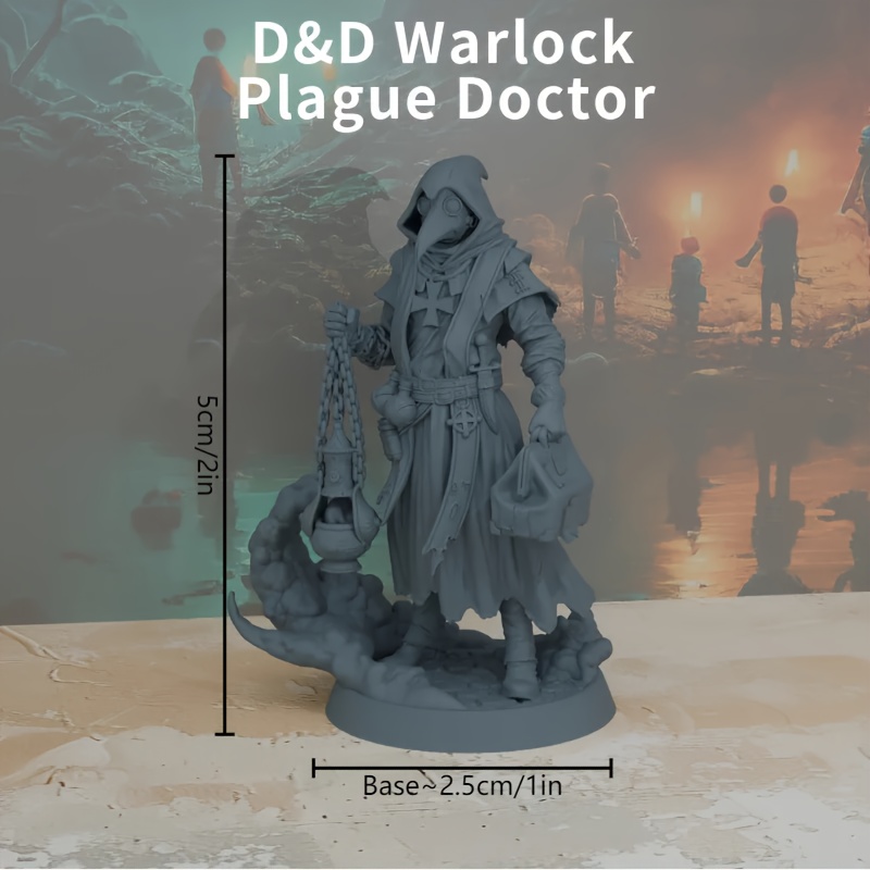 A Miniature Figure Of A Plague Doctor For D&d