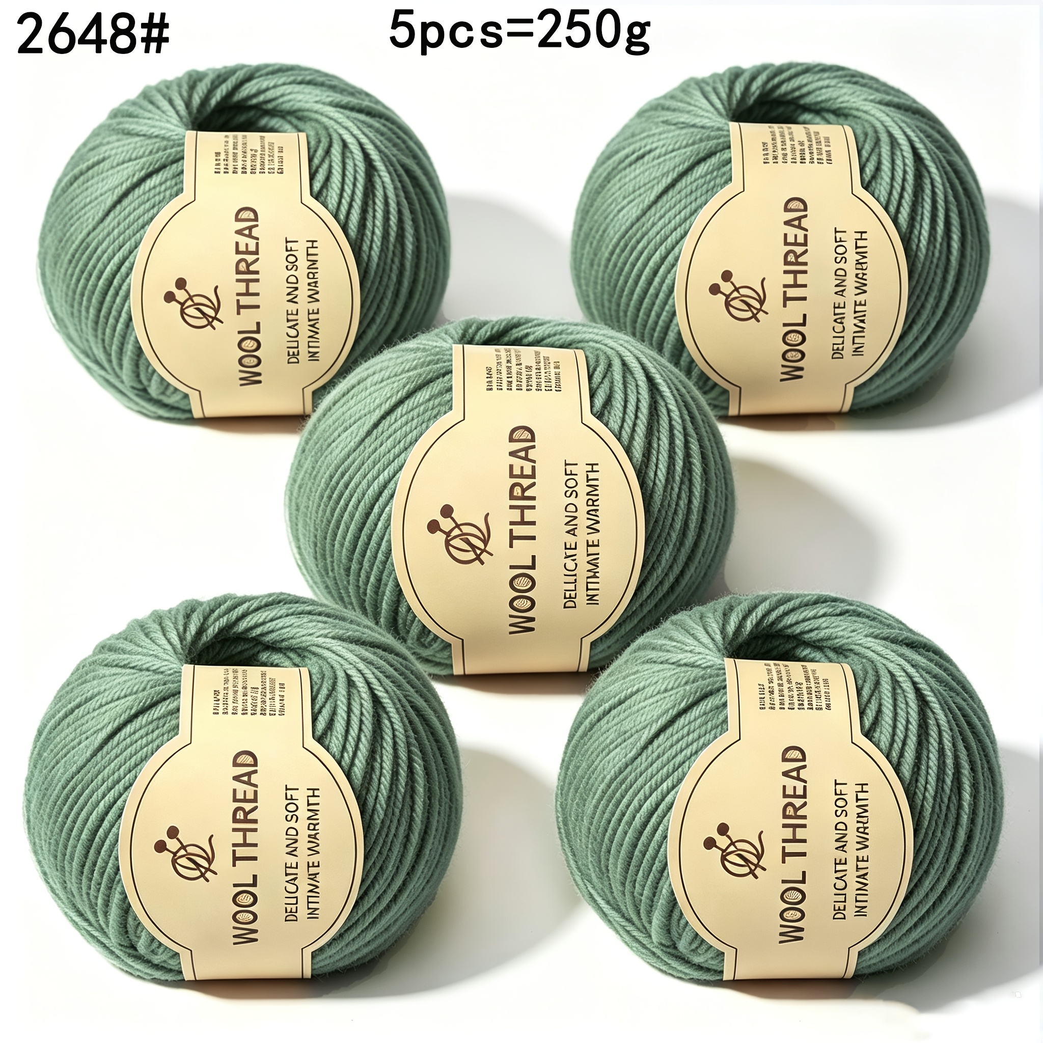 TEMU 5pcs Pack Of 290 Alpaca Wool Yarn Skeins, 50g Per Roll Totaling 250g, Medium-thick Knitting Crochet Yarn For Beginners, Casual Bar Knitting