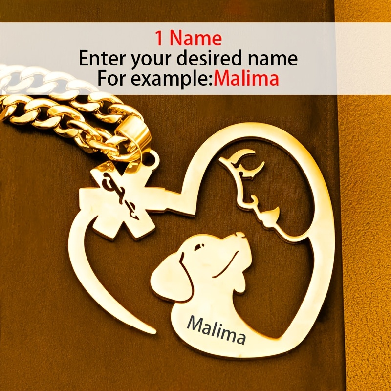 TEMU Custom Exquisite Name Necklace, 18k Plated, Customizable English Name, Personalized Pet Dog Necklace, Fashion Font Accessory, Birthday Gift For