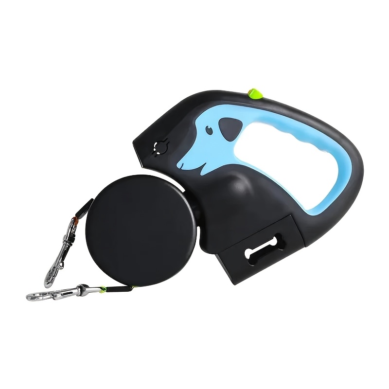 TEMU 1pc Dual-pet Retractable Dog Leash Suitable For Small/medium Dogs With Dual-puppy System, Auto-retractable Reel & Built-in Light, 360° -free
