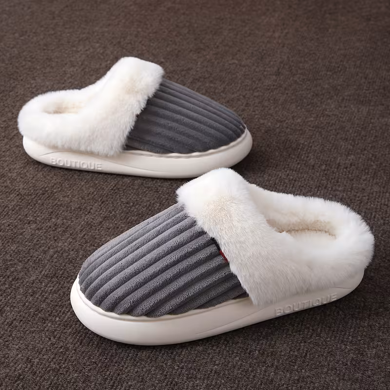 womens plush fleece lined winter slippers thick warm indoor house shoes with plush lining arch support soft fabric upper arch cushioning slip for cold floors indoor slippers indoor footwear plush lined interior Product details 7