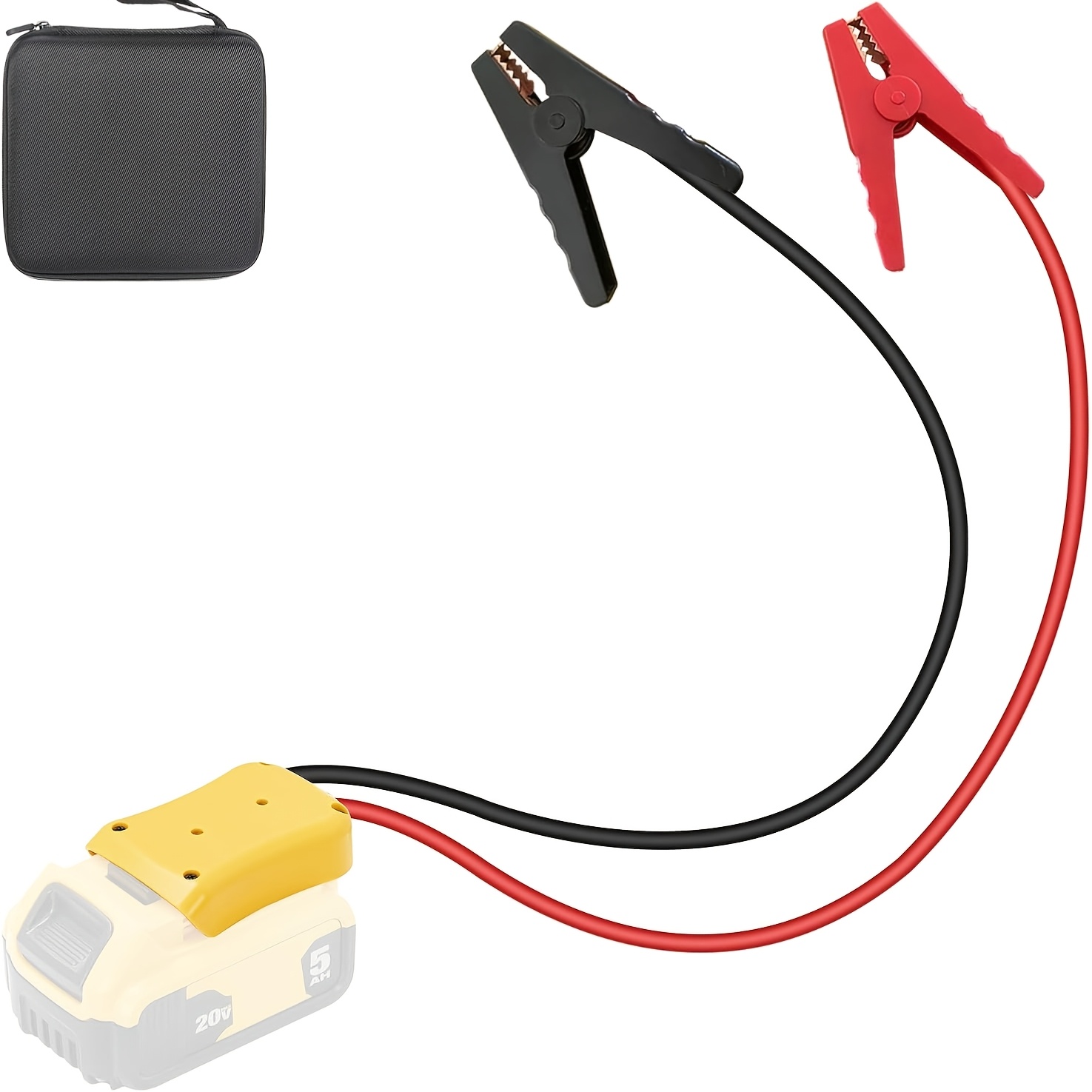 TEMU Jumper Cable Clamps For 20v Battery, 5.9ft 8awg Portable Battery Jumper Starter Automotive Booster Cables For Jump Starting Using Tool, Without Battery