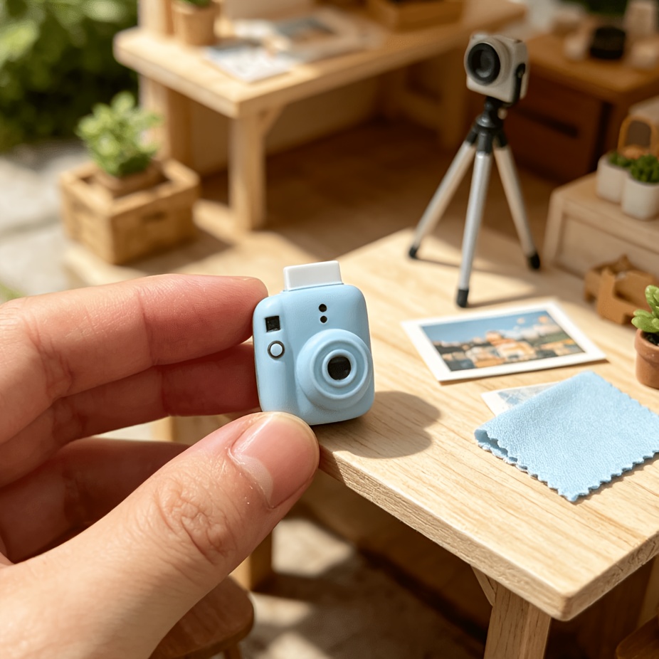 TEMU 2pcs Miniatures Caméras Modèles 1:12 Collection Miniature Accessoires de Photographie Miniature Adaptés à Toutes les Miniatures Décoration