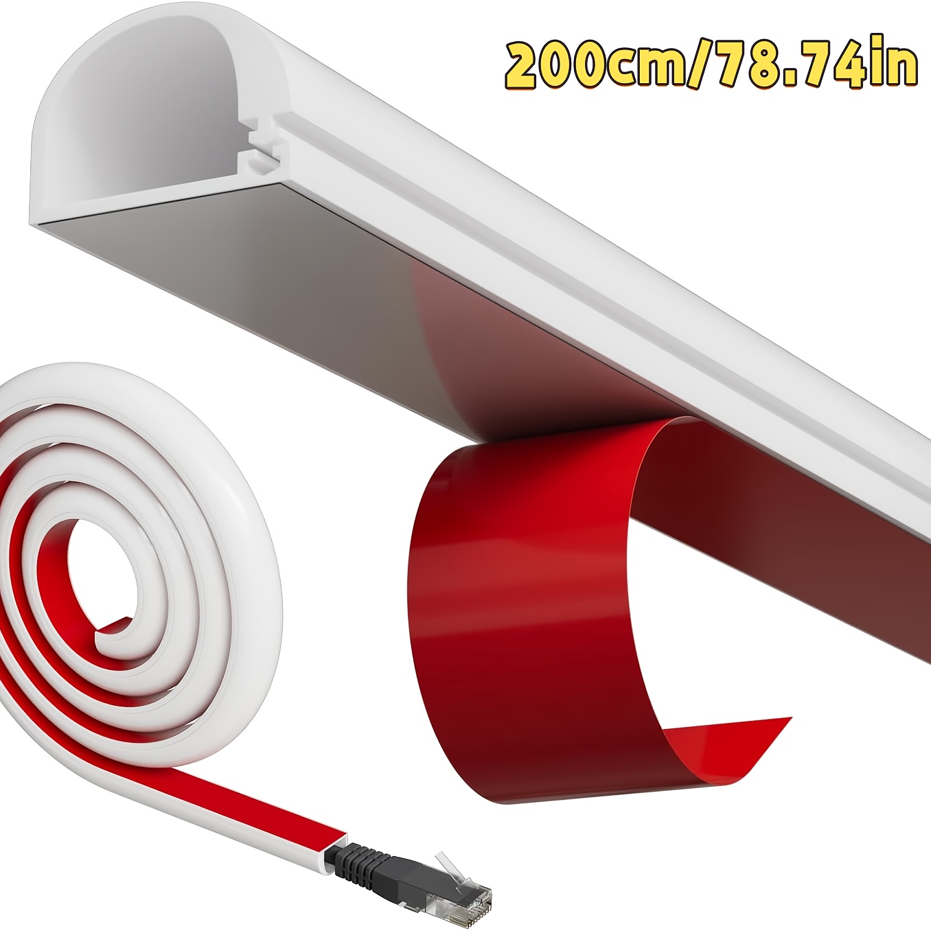 1pc Ground Wire Channel, Anti-trip Wire, Hidden Soft Cable Passage, Decorative Wire Protection Strip, Suitable For Desktop, Wall And Floor Installation