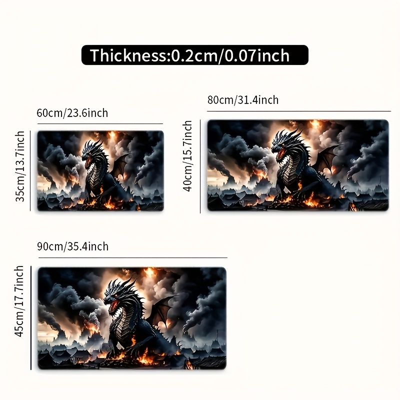 Extra Grote Muismat met Drakenontwerp