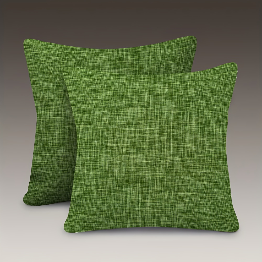 TEMU 2pcs, Double-sided Soft Pillowcases, Green Solid Color Background, Soft And Smooth Short Plush Fabric, Holiday Gift For , Minimalist Art,