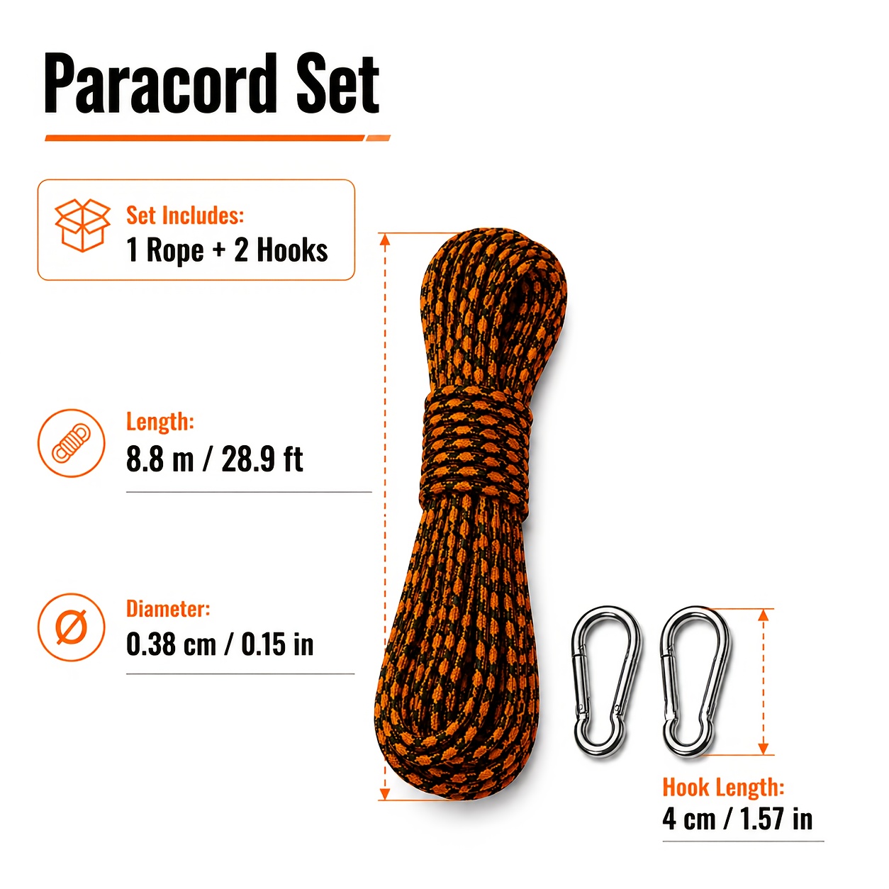 Portable Rope Set with Hooks for Outdoor Use