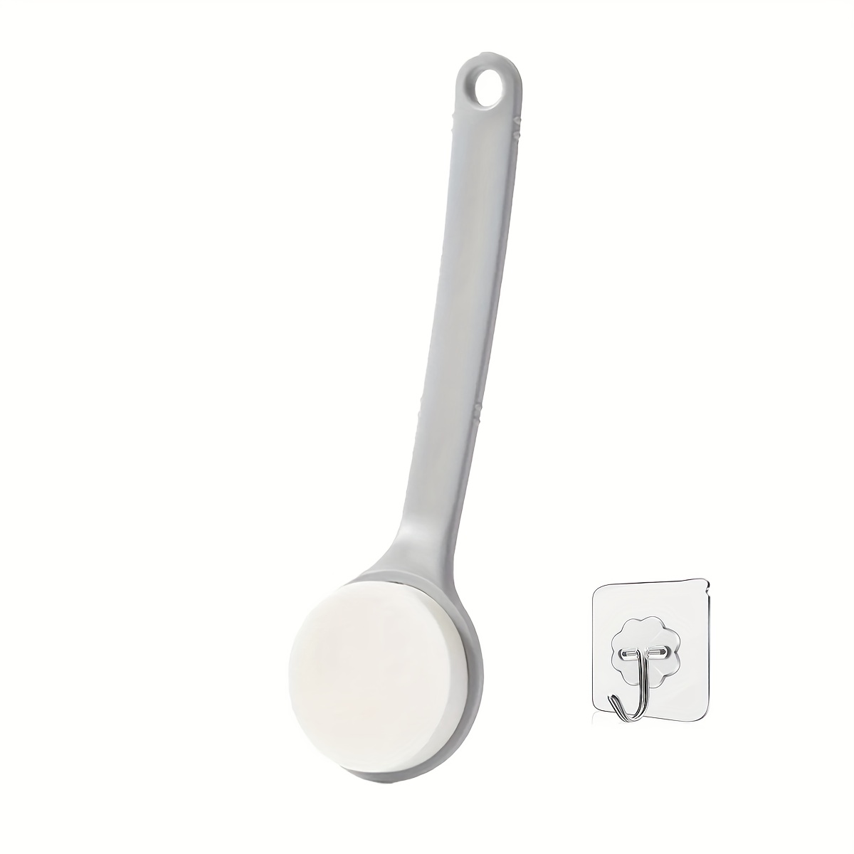Premium 2-in-1 Back Lotion Brush And Holder! Includes Long Handle Applicator And Damage-free Invisible Hooks. For Self-care And Organized Bathroom
