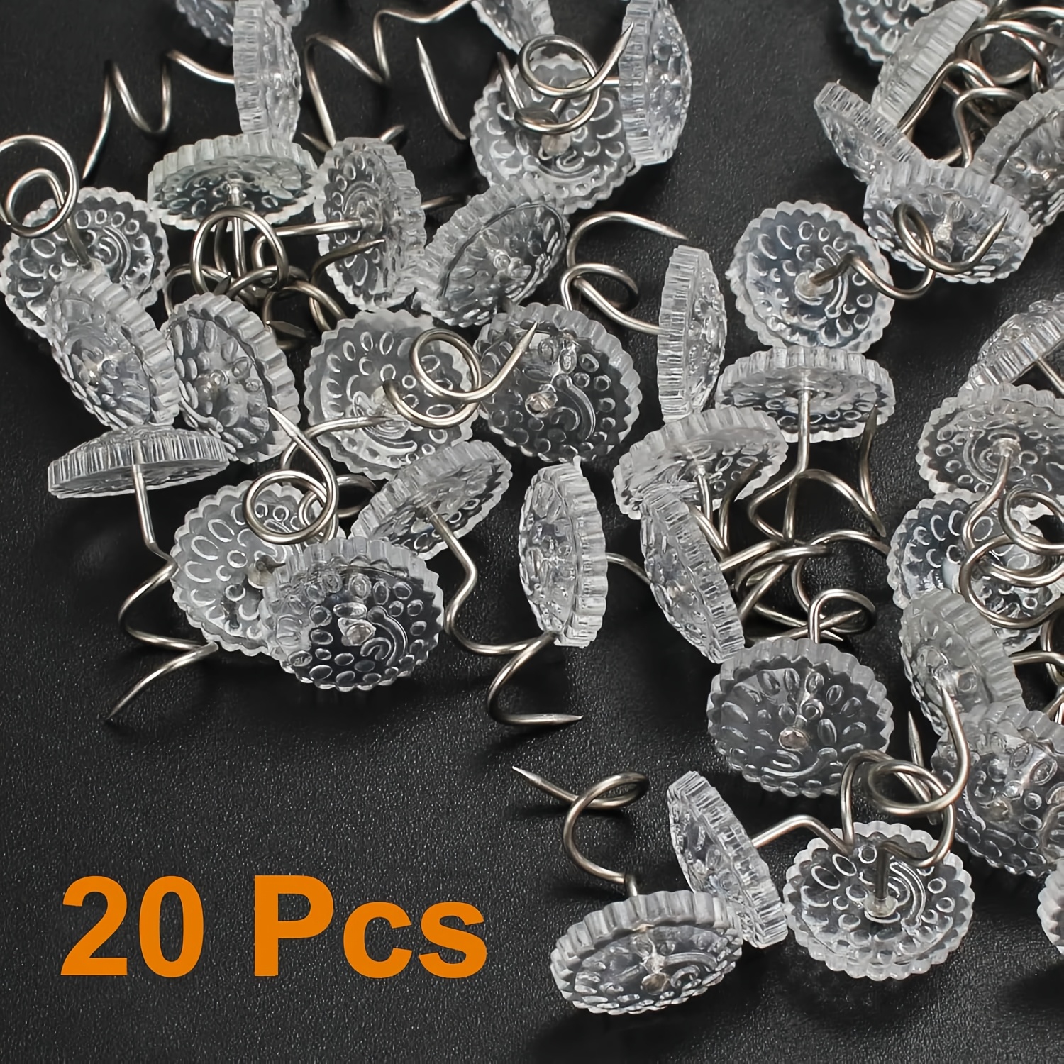 20pcs Transparent Twist Pins - Multi-use, Non-slip & Traceless For Sofa Cushions, Bed Sheets & More - Ideal For Home & Commercial Use