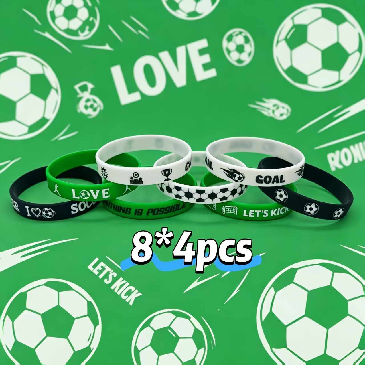 TEMU Braccialetti a tema calcio da regalo /lui per sportivi, braccialetti commemorativi per gruppi di , disponibili in set da 16/24/32 pz. Adatti per