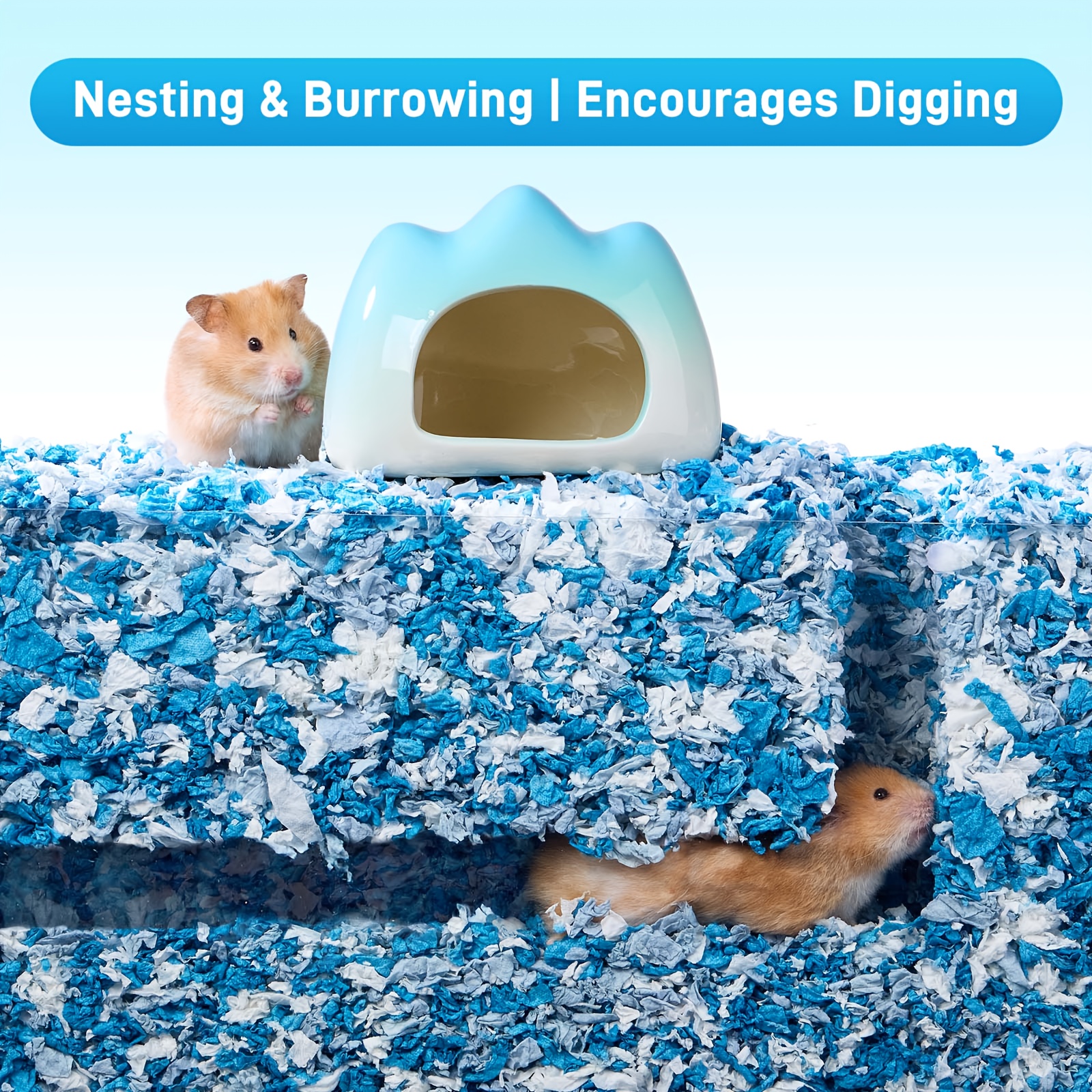 3pcs Small Pet Bedding, Dust-Free Odor Control Paper Substrate