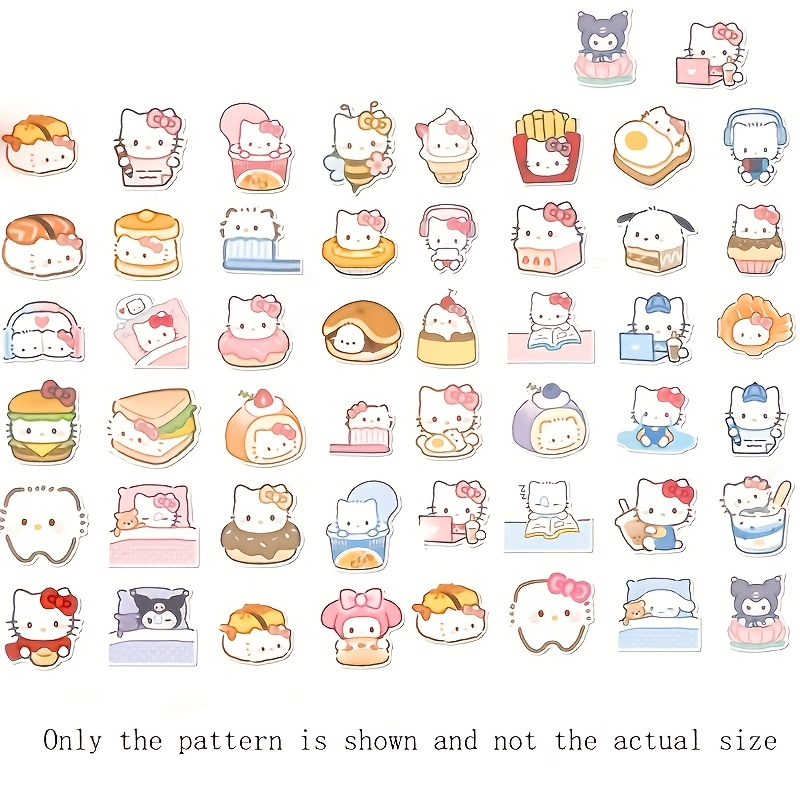 Image of Hello Kitty, Kuromi Cartoon Stickers, Cute Stickers In A Of Styles Suitable For Laptops, Skateboards, Bikes, Guitars, Luggage, Favors, Gifts