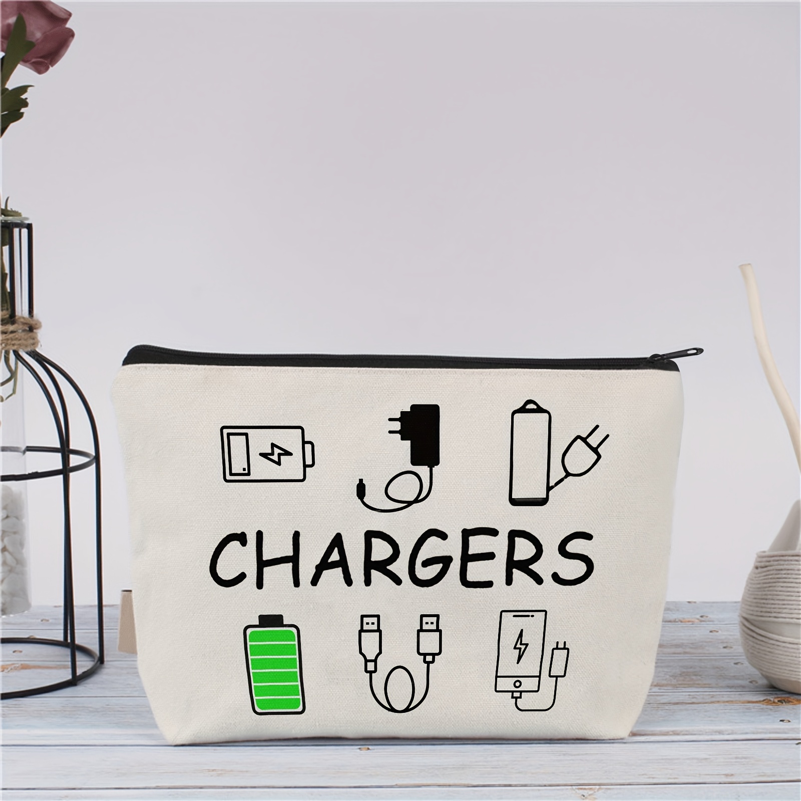 Charger Zipper Bag Storage Bag Charger Travel Bag Usb Bag Electronic Storage Bag Travel Cable Additions Bag, Charger Bag