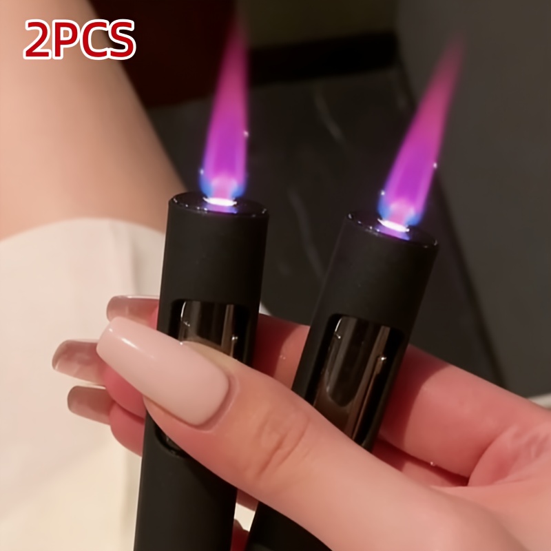 TEMU 2pcs Lighter, Windproof Butane Gas Lighter, Convenient Kitchen And Barbecue Tool, A Gift For Men And Women.