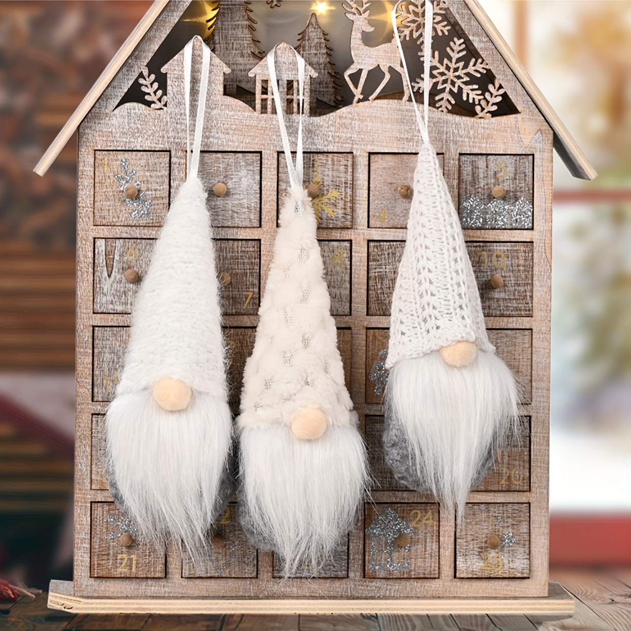 TEMU 3-pack Christmas Gnome Ornaments Miniature Doll Pendants - Figurines For Seasonal Tree Decoration - Hanging Decor For Weddings, Valentine's Day,