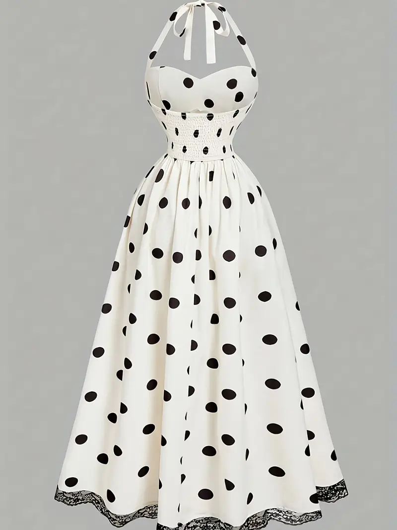 womens polka dot halter neck dress sweetheart bandeau design - Temu Bahrain womens polka dot halter neck dress sweetheart bandeau design - Temu Bahrain