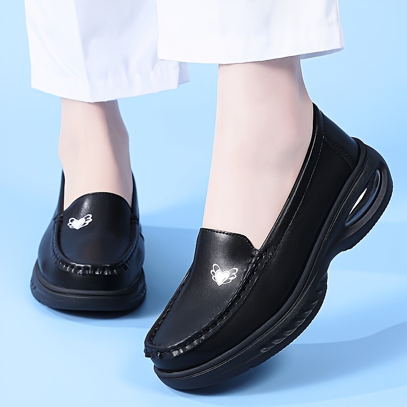 Loafers Estilo Enfermera Blancos con Acolchado, Punta Cerrada, Zapatos  Cómodos para Todo para Enfermeras y Médicos, Zapatos de Enferm