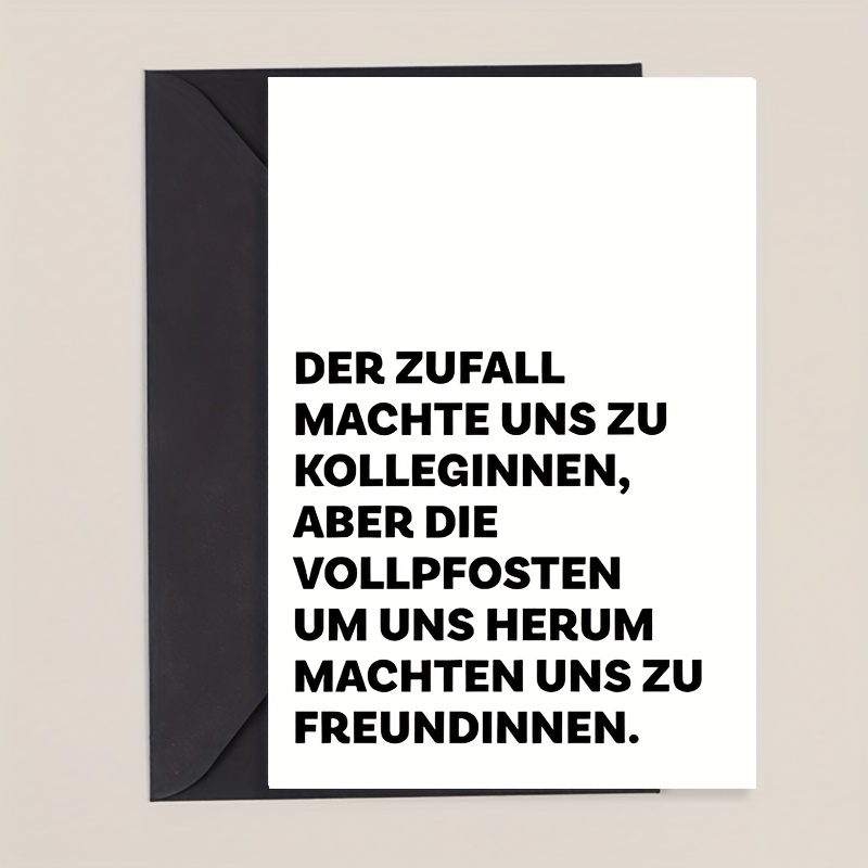 1pc Funny German Birthday Card- Ideal Gift For , Office , , Brothers, Sisters, , Daughters, , Girlfriends, Invitations