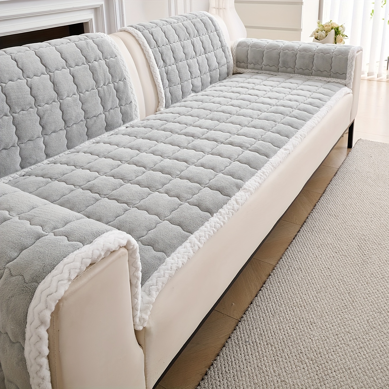 TEMU - () 1pc Of Cream Patterned Sofa. Single And Multi-person Sofa Covers, Integrated Sofa Covers, Large Sofa Protectors, Soft Fabric Machine
